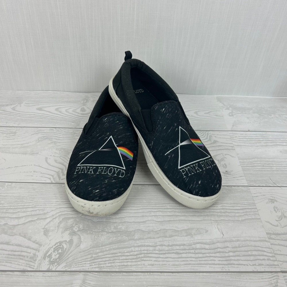 Pink Floyd Slip-On Shoes Size 7 Black Canvas Casual Sneakers Men's‎ or women's - Picture 8 of 9